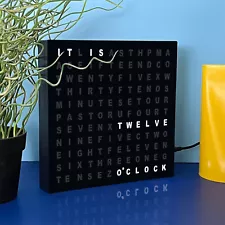 LED Word Desk Clock-7.8" X 7.8" X 2"- Powered by USB Cable -A Unique Gift Item