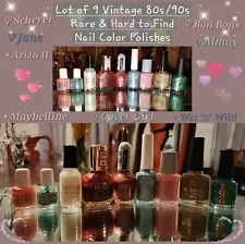 9 Discontinued 80s 90s HTF NAIL Polish Color VTG #56 #560 #723 #439D #155 + More