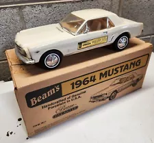 1964 FORD WHITE MUSTANG JIM BEAM WHISKEY DECANTER EMPTY -SOME FLAWS