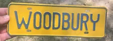 Vintage 1950s Woodbury NJ Metal License Plate Topper