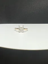 SALE-2ct cushion cut lab-grown diamond engagement ring,14k YG, G color, vs2