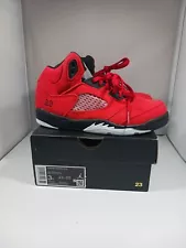 Nike Air Jordan 5 Retro (GS)"Raging Bull" Varsity Red/Black/White-Size 3y