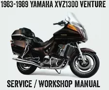 1983-1989 Yamaha XVZ 1200 VENTURE Workshop Repair Service Owners Manual CD PDF