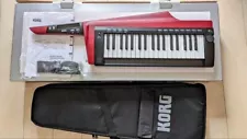 Korg RK-100S 2 RD Translucent Red Keytar Synthesizer Shoulder Keyboard Used