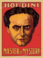 Harry Houdini 1910 - Master of Mystery Magician Face Poster 18x24