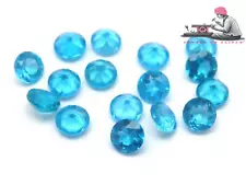 Natural Neon Apatite 4mm Round Cut Blue loose Gemstone for sale 25 Pieces