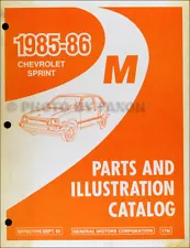 1986 Chevrolet Sprint Master Parts Book Chevy Part Numbers Illustrations Catalog (For: 1986 Chevrolet Sprint ER)