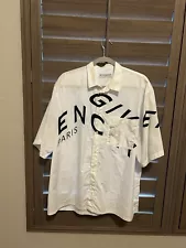 Givenchy Button Up Rafracted Logo Shirt Boxy