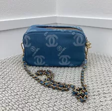 CHANEL BEAUTE Makeup VIP Gift Denim Cross Body Bag-With Compliments Of Chanel