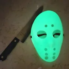 Friday the 13th Jason Voorhees Glowing Hockey Mask Fake Knife Halloween Costume