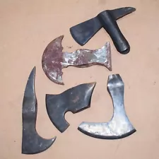 Set of 5 Medieval Axe - Hand-Forged Steel Battle Weapons, Authentic Replicas