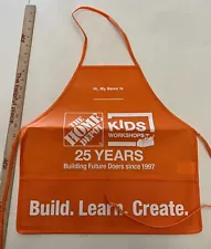 Brand New! Genuine Home Depot Kids Workshop Orange Apron for Boys & Girls 25 Yr