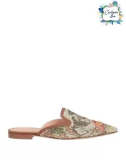 RRP€611 ALBERTA FERRETTI Mule Shoes US10 UK7 EU40 Embroidered Made in Italy