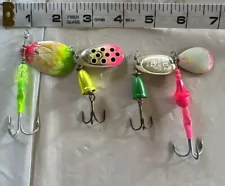 Fishing Lure Asst Spinners Salmon Steelhead Trout Trolling Spinner Lot Of 4