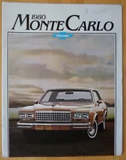 CHEVROLET MONTE CARLO orig 1980 USA Mkt Sales Brochure