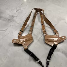 Del Fatti SR Double Shoulder Rig Natural Horse With Tie Downs For Commander 1911