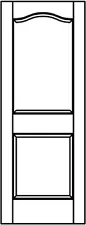 2 Panel Eyebrow Top Stile & Rail Interior Doors - 20 Wood Species - Model# 2EC