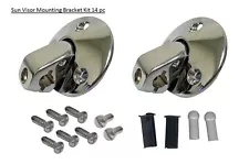 Sunvisor Support Brackets 14pc Kit chrome w/ screws bushing tips coupe sun visor (For: 1972 Buick Skylark)