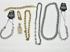 Fashion Jewelry Lot Bracelet Necklace Bling Hip Hop Charm Gold Silver Tone CZ