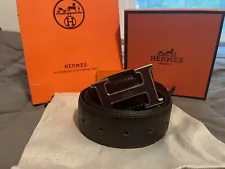 Authentic Black Hermes H Belt 105 Cm, Comes With Authentication Card