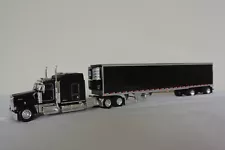 DCP 1/64 Black Kenworth W900L 86" Studio Sleeper w/ Utility Spread-Axle Reefer