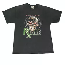 Vintage Distressed Quiet Riot Rehabs For Quitters T-Shirt Size Large