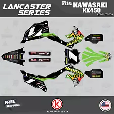 Graphics Kit for KAWASAKI KX450 (2019-2023) Lancaster Series - Green