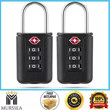 2 Pack TSA Approved Locks for Gun Case & Lugagge & Revolver , Black Padlock