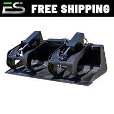 66" SOLID BOTTOM GRAPPLE BUCKET QUICK ATTACH SKID STEER LOADER - FREE SHIPPING