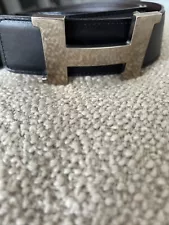 MENS AUTHENTIC HERMES BLACK/ BROWN UNISEX REVERSIBLE BELT SIZE 34 - 36