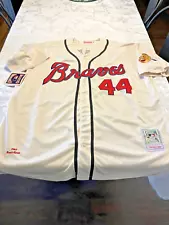 Milwaukee Braves 1963 HANK AARON Mitchell & Ness New Tags Baseball Jersey XL