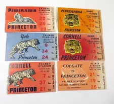 SIX 1940-50S TICKET STUBS FOR PRINCETON UNIVERSITY FOOTBALL GAMES