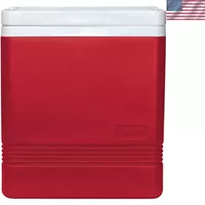 Portable 24-Can Cooler in Red with Tray & Handle for Outdoor Adventures