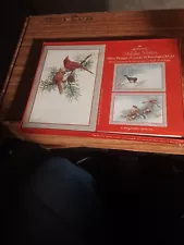 HALLMARK BOX OF 15 CHRISTMAS CARDS SEALED 3 DESIGNS/ENVELOPES SMOKE FREE HOME