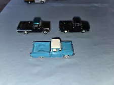 (3) M2 Machines Lot Of 3 Truck 1958 GMC Blue 1959 Ford F-100 Black 1959 Apache