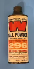 Vintage Winchester Western Olin W Ball Powder Smokeless Propellant 296 1lb Empty