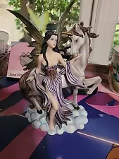 Mythical Fairy With Unicorn Figurine Statue Approx. 8 Inches