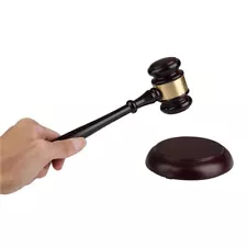 US SHIP Wooden Gavel Hammer + Sound Block for Lawyer Judge Auction Sale