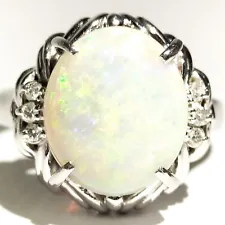 Jewelry Ring Opal 3.57ct Platinum 3713727
