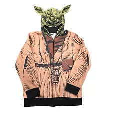 Star Wars Yoda Hoodie Costume Zip-Up Sweatshirt for Kids Size M