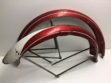 New ListingVintage 1950s Schwinn 26” 2.125” S2 Balloon Tire Fenders Red White Hornet Wasp B