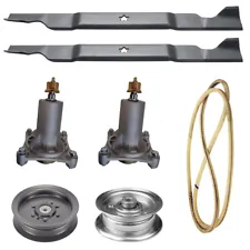 Rebuild Kit for Sears DLS 3500 46" Mower Deck Parts Spindles Blades Belt Pulleys