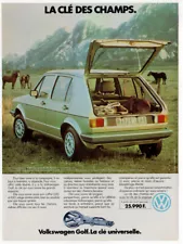 1979 VOLKSWAGEN Rabbit GLS Golf Vintage Original Print AD Green horses mountain