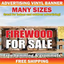 FIREWOOD FOR SALE Advertising Banner Vinyl Mesh Sign campfire wood logs tree