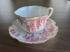 Royal Stafford Pink Wisteria Bone China Cup & Saucer Gold Trim - Read Notes***