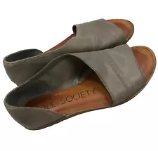 Sole Society Womens Size 7 Sol Colvan Taupe Gray Leather Flats