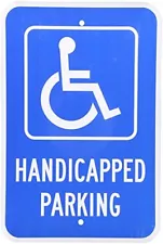 Handicapped Parking with Graphic Metal Aluminum Parking Sign 8X12