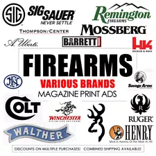 FIREARM Magazine PRINT AD - Various Brands & Years - Combined S/H