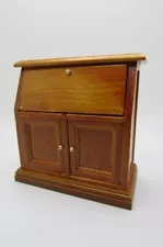 Dollhouse Miniature Writing Desk / Secretary in Walnut T6550