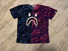 bape a bathing ape x shark jaw camo shirt